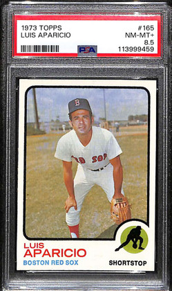 1973 Topps 165 Luis Aparicio PSA 8.5 NM-MT+