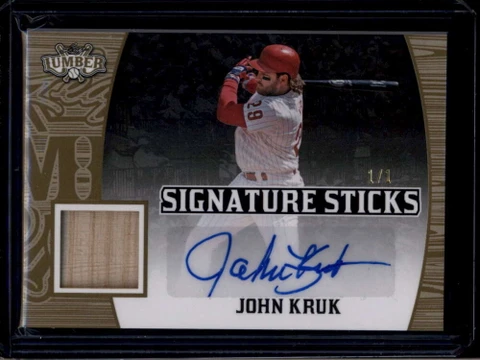 2024 Leaf Lumber Signature Sticks Gold ssjk1 John Kruk Bat Auto 1/1