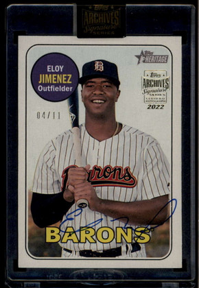 2022 Topps Archives Signature Series Eloy Jimeenz Auto 4/11 2018 Heritage Minors