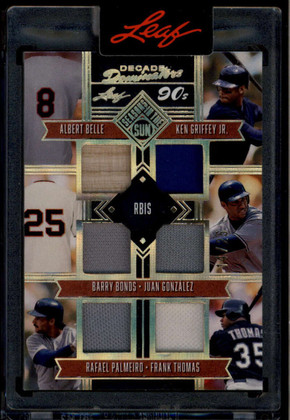2025 Leaf Seasons in Sun Decade Dominators Griffey Bonds Thomas Bat Jersey 14/25