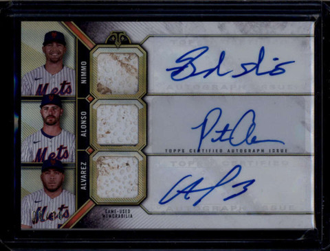 2024 Topps Triple Threads Autograph Nimmo Alvarez Alonso Triple Base Auto 8/18