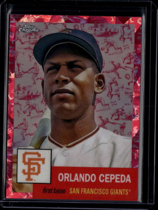 2022 Topps Chrome Platinum Toile Fuchsia Atomic Refractor Orlando Cepeda 17/100