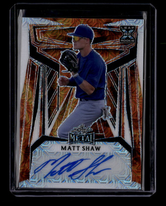 2023 Leaf Metal Autographs Mojo Orange bams1 Matt Shaw Rookie Auto 2/3