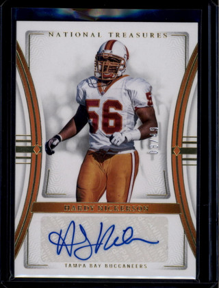 2023 Panini National Treasures Signatures Gold 91 Hardy Nickerson Auto 8/49