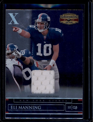 2007 Donruss Gridiron Gear Jerseys X's 4 Eli Manning Jersey 50/105