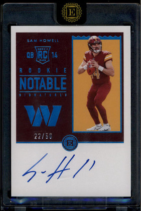 2022 Panini Encased Rookie Notable Signatures Sapphire Sam Howell RC Auto 22/50
