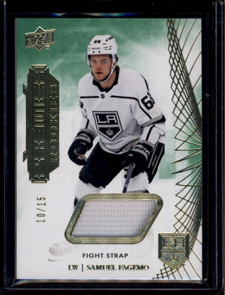 2022-23 Upper Deck Premier Jerseys Fight Strap 149 Samuel Fagemo RC Patch 10/15