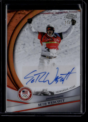 2026 Topps Chrome Olympic Autographs Orange Refractor Seth Wescott Auto 11/25