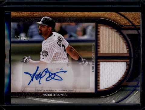 2025 Topps Museum Signature Swatches Harold Baines Dual Bat Jersey Auto 13/20
