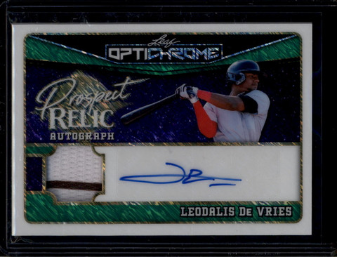 2025 Leaf Optichrome Prospect Relic Autographs Leo De Vries RC Jersey Auto 4/6