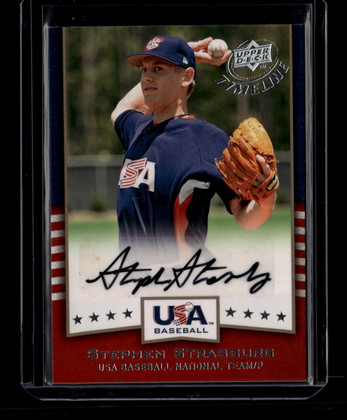 2008 Upper Deck Timeline Team USA Signatures SS Stephen Strasburg Rookie Auto