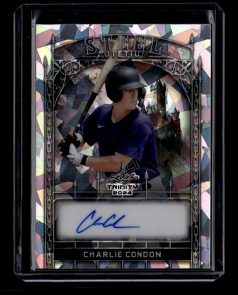 2024 Leaf Trinity Steel Lutetium Silver Crystals Charlie Condon Rookie Auto 2/10
