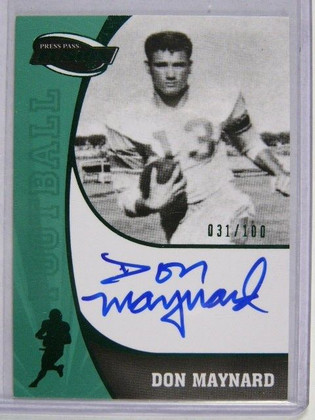 2009 Press Pass Fusion Don Maynard auto autograph #D31/100