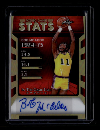 2025 Leaf ITG Used Video Game Stat Super Prismatic Gold Vinyl Bob McAdoo Auto /3