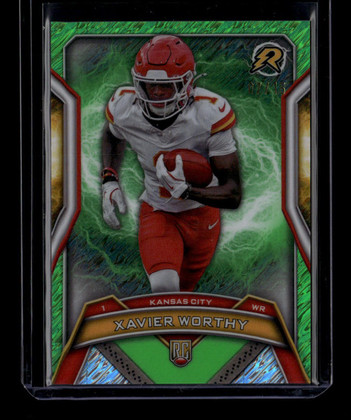2024 Topps Resurgence Lime Green Static 143 Xavier Worthy Rookie 7/15