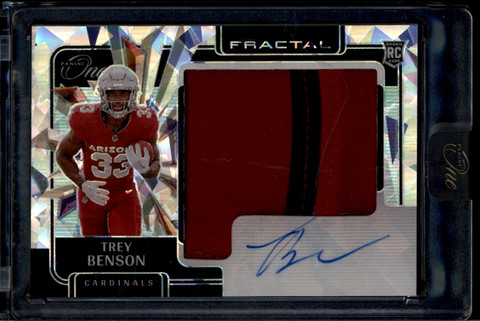 2024 Panini One Rookie Fractal Autographs 408 Trey Benson RC Patch Auto 2/50