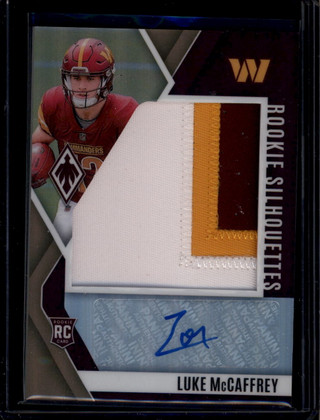 2024 Panini Phoenix Rookie Silhouette Bronze Luke McCaffrey RC Patch Auto 14/33 