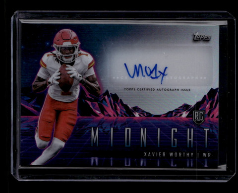 2024 Topps Midnight Rookie Horizon Signatures RHSXW Xavier Worthy Rookie Auto