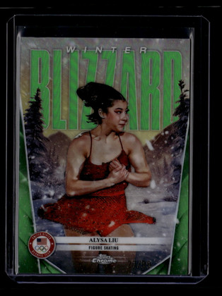 2026 Topps Chrome Olympic Winter Blizzard Green Refractor wb1 Alysa Liu 27/99
