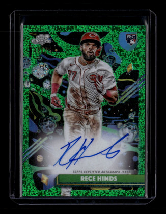 2025 Topps Cosmic Chrome Autographs Green Space Refractor Rece Hinds RC Auto /75