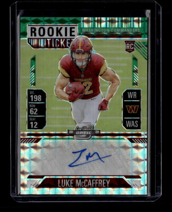 2024 Zenith Optic Contenders RPS Preview Green Luke McCaffrey Rookie Auto 17/24