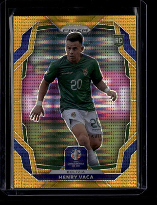 2024 Panini Prizm Copa America Gold Pulsar Refractor 17 Henry Vaca Rookie 8/10