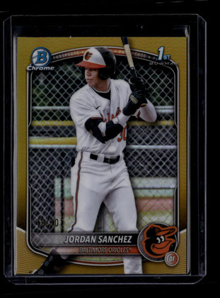 2025 Bowman Chrome Prospects Gold Refractor bcp208 Jordan Sanchez Rookie 40/50