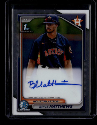 2024 Bowman Chrome Prospect Autographs CPABM Brice Matthews Rookie Auto