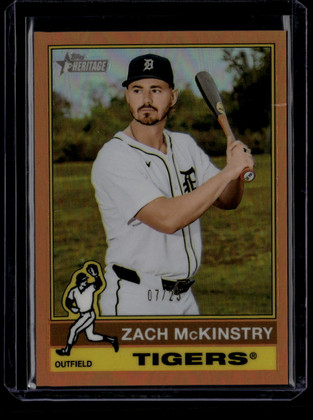 2025 Topps Heritage Chrome Orange Refractor 591 Zach McKinstry 7/25
