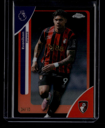 2025-26 Topps Chrome English Premier League Black Refractor 8 Evanilson 4/10