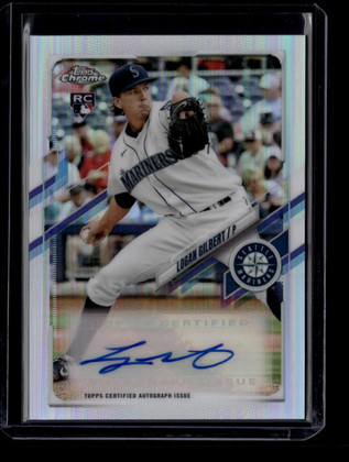 2021 Topps Chrome Update Autographs CUSALGI Logan Gilbert Rookie Auto ID: 180786