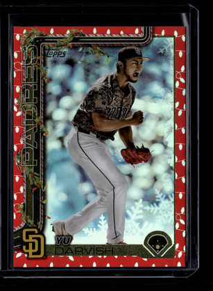 2025 Topps Holiday Metallic Red Lights h88 Yu Darvish 1/10 ID: 180815