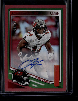DELETE 180845 2025 Score Signatures Red Zone 188 Chris Godwin Auto 6/20