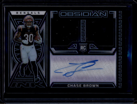 2023 Panini Obsidian Rookie Ink Purple 34 Chase Brown RC Dual Jersey Auto 70/75 ID: 180861