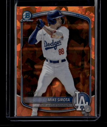 2025 Bowman Chrome Draft Sapphire Orange Refractor bdc11 Mike Sirota Rookie 4/25 ID: 180895