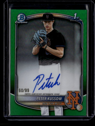 2025 Bowman Chrome Autographs Green Refractor Peter Kussow Rookie Auto 60/99 ID: 180927
