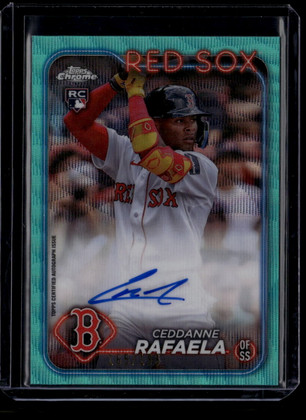 2024 Topps Chrome Autographs Aqua Wave Refractor Ceddanne Rafaela RC Auto /199 ID: 180939