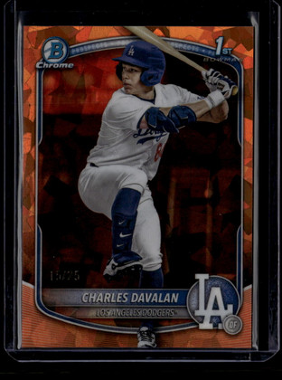 2025 Bowman Chrome Draft Sapphire Orange Refractor Charles Davalan Rookie 15/25 ID: 181004