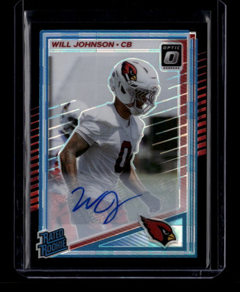2025 Donruss Optic Rated Autographs Black Pandora 247 Will Johnson RC Auto 12/35 ID: 181053