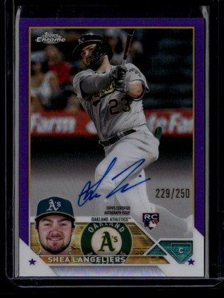 2023 Topps Chrome Rookie Autograph Purple Refractor Shea Langeliers RC Auto /250 ID: 181083