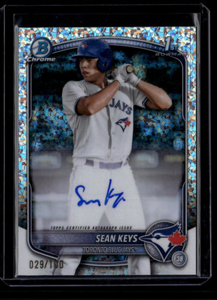 2025 Bowman Chrome Autographs Mini-Diamond Refractor Sean Keys RC Auto 29/100 ID: 181228