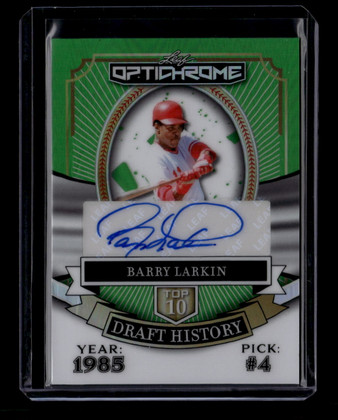 2025 Leaf Optichrome Draft History Green Prismatic habl1 Barry Larkin Auto 1/1