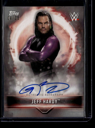 2019 Topps WWE Road to WrestleMania Autographs Silver AJH Jeff Hardy Auto 4/25