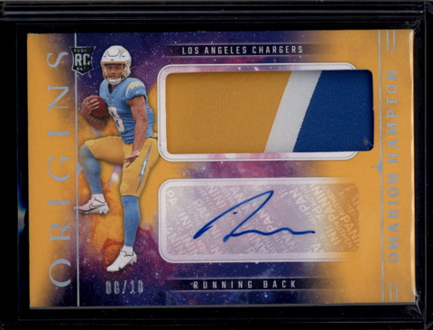 2025 Panini Origins Rookie Autographs Gold 9 Omarion Hampton RC Patch Auto 8/10
