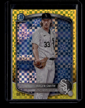 2025 Bowman Chrome Prospect Yellow X-Fractor bcp44 Hagen Smith Rookie 8/75