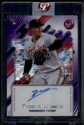 2025 Topps Pristine Autographs Purple Refractor Zebby Matthews RC Auto 48/99
