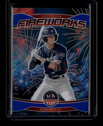 2026 USA Stars and Stripes Prizm Fireworks Prizms Blue 12 Bobby Witt Jr. 81/99