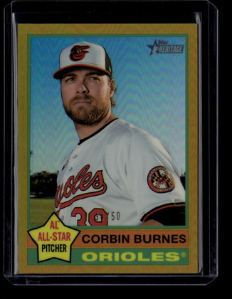2025 Topps Heritage Chrome Gold Refractor 140 Corbin Burnes 34/50