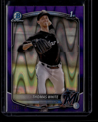 2025 Bowman Chrome Prospects Purple RayWave Refractor Thomas White RC 127/250