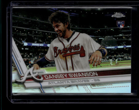 2017 Topps Chrome 8 Dansby Swanson No Helmet Photo Variation Rookie SP